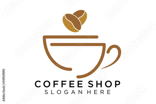 Coffee logotype. Minimalist coffee logo concept, fit for caffe, restaurant, packaging and coffee business. Illustration vector logo.
