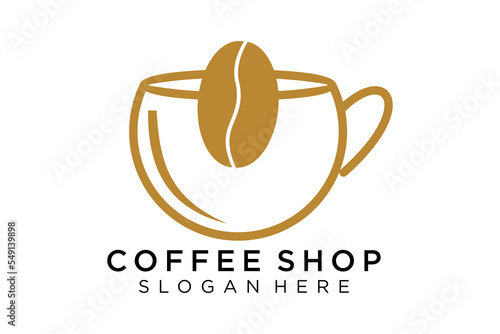 Coffee logotype. Minimalist coffee logo concept, fit for caffe, restaurant, packaging and coffee business. Illustration vector logo.
