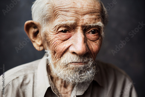 Fotografie A beautiful studio style character portrait of a weathered looking old man