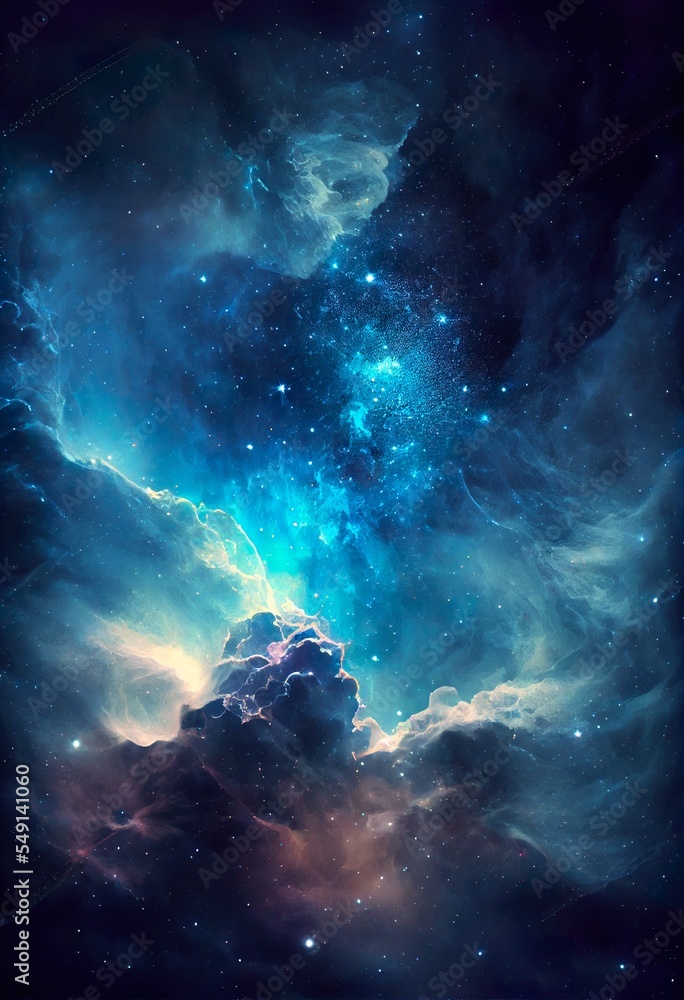 space background with blue nebul, background pattern, illustration with atmosphere world
