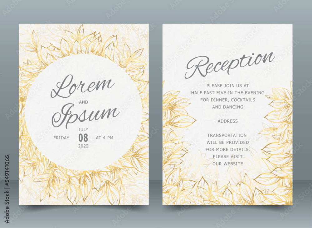 Obraz premium Elegant Gold Wedding Invitation