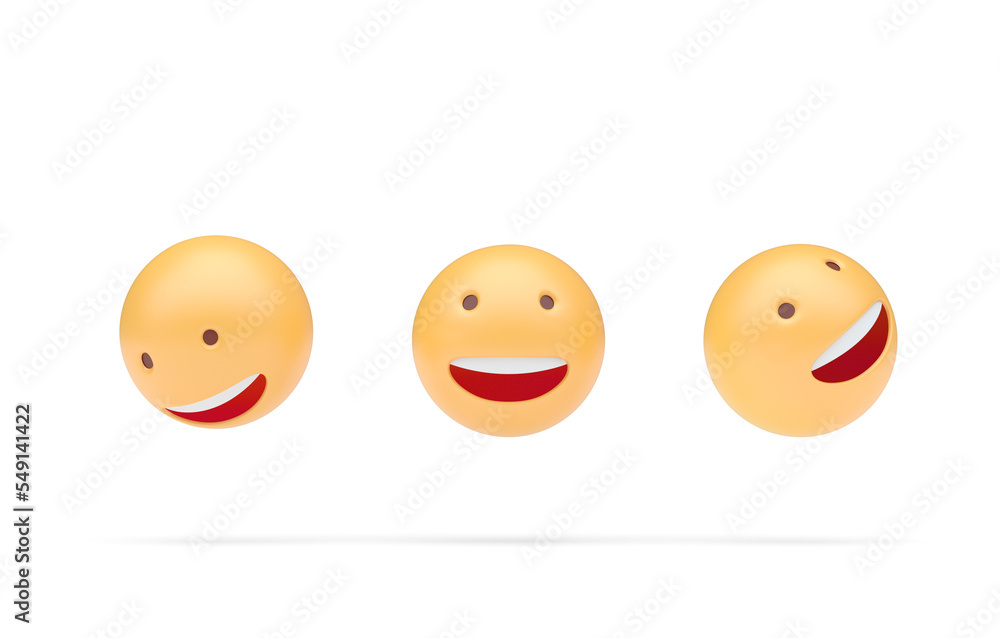 Set Smile Emoji. 3D Illustration Set Smile Emoji. 3D Illustration