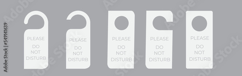 Set of "please do not disturb" designs of door hanger tags