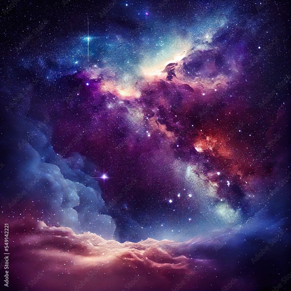 night and milky way. spac, a galaxy in space, illustration with atmosphere sky