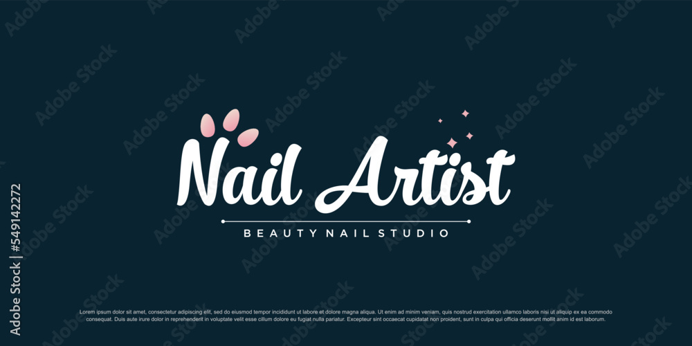 Beauty nail logo design vector with unique concept Beauty nail logo design vector with unique concept