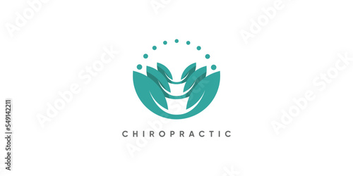 Chiropractic logo design vector with creative abstract style