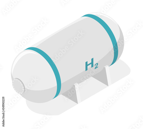 hydrogen storage tank h2 green energy ans ecology isometric vector