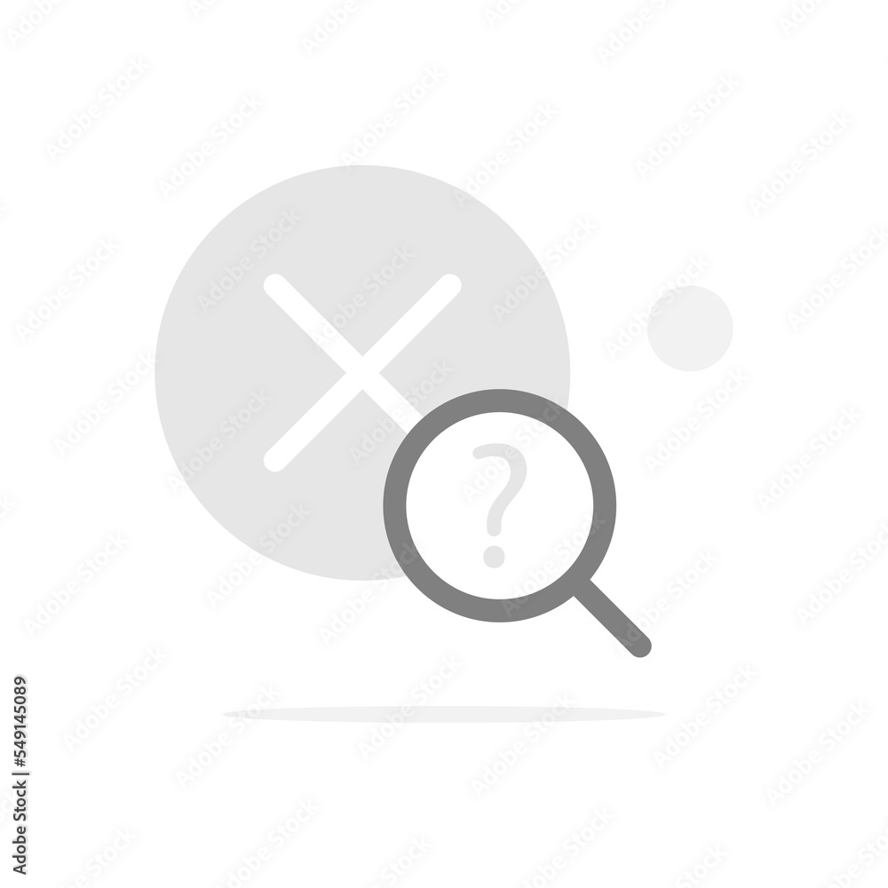 magnifying glass with cross mark, search no result found concept illustration flat design vector eps10. minimalist, simple, modern graphic element for landing page, empty state ui, infographic magnifying glass with cross mark, search no result found concept illustration flat design vector eps10. minimalist, simple, modern graphic element for landing page, empty state ui, infographic