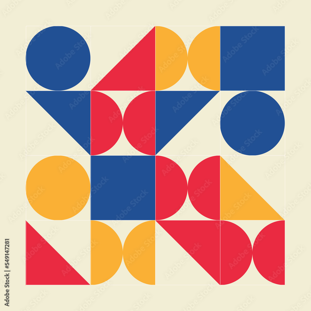 Minimalistic pattern. Simple geometric forms. Bauhaus style. Minimalistic pattern. Simple geometric forms. Bauhaus style.