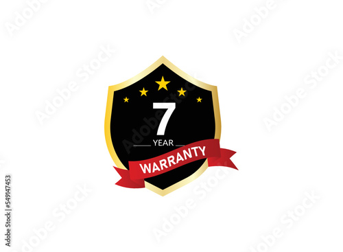 7 Year warranty stamp vector logo images, Guarantee vector stock photos, Guarantee vector illustration of logo.
