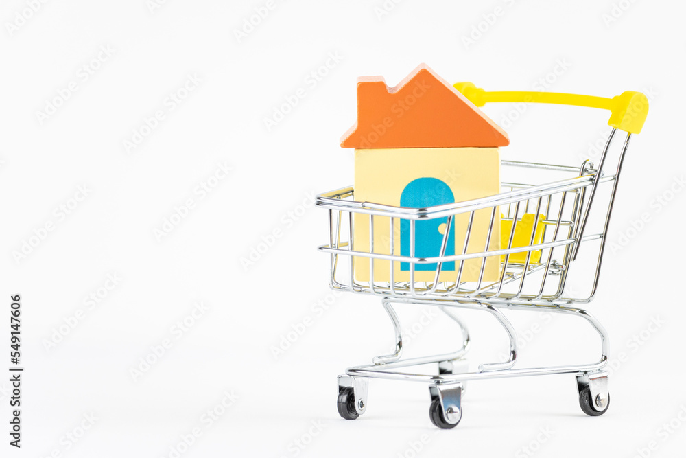 ショッピングカートと玩具の住宅 ショッピングカートと玩具の住宅