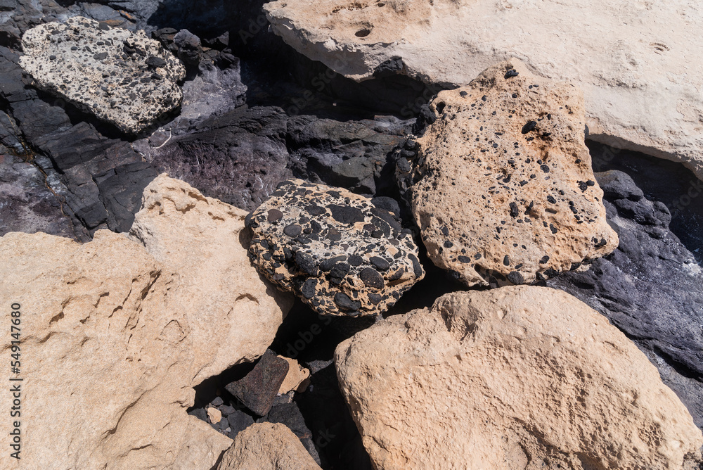 White and dark rocks, west coastline, Fuerteventura 
