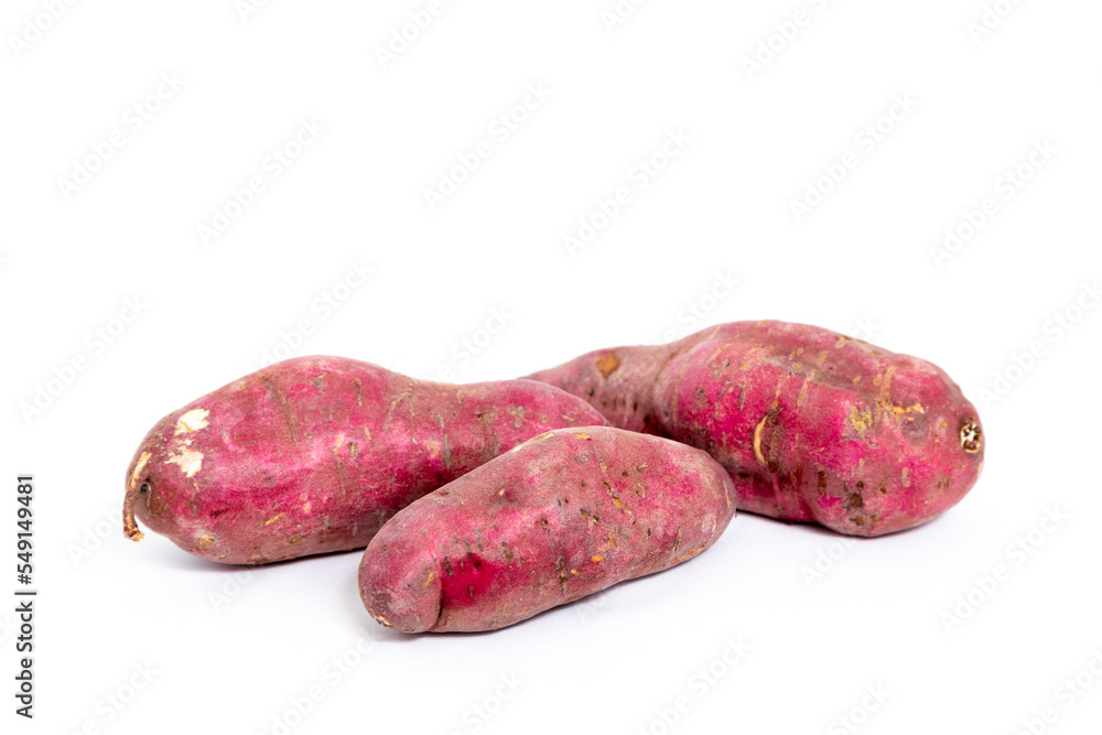 Red sweet potato isolated on white background Red sweet potato isolated on white background