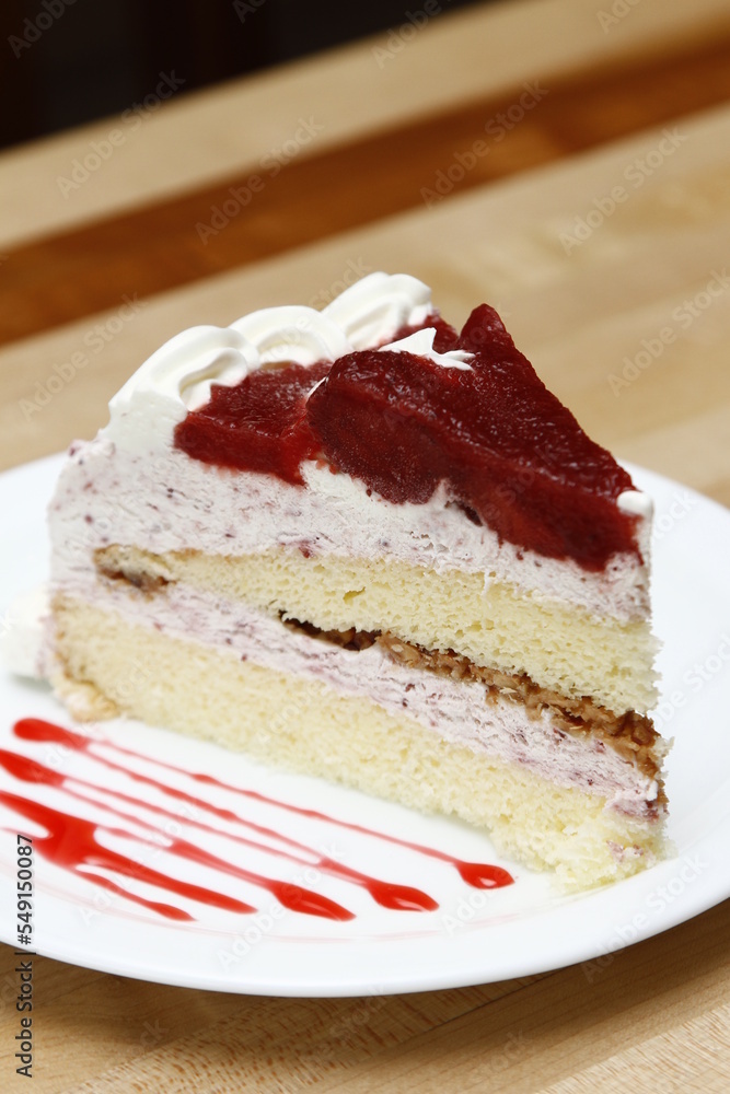 Strawberry cake with nuts and real strawberries Strawberry cake with nuts and real strawberries
