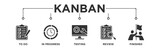 KANBAN banner web icon vector illustration concept