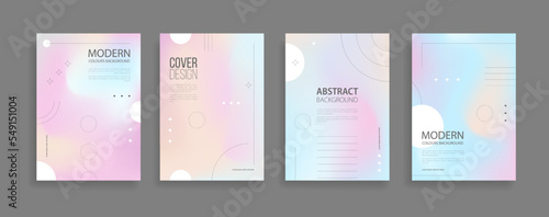 modern background design with trendy and vivid vibrant color. blue violet red orange holographic placard poster vector cover template