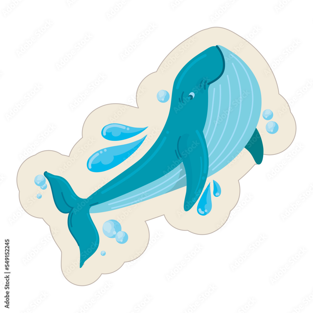 Naklejka premium blue whale badge