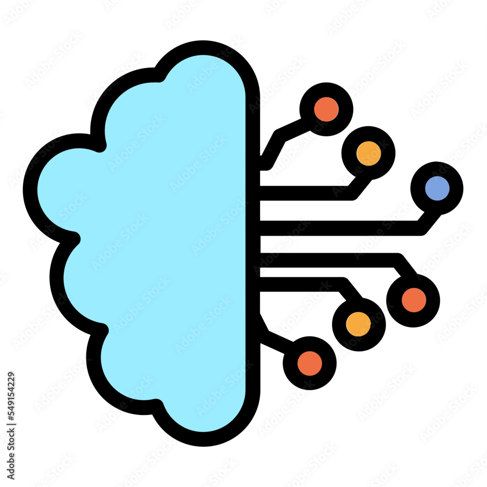 artificial intelligence brain filled line icon artificial intelligence brain filled line icon