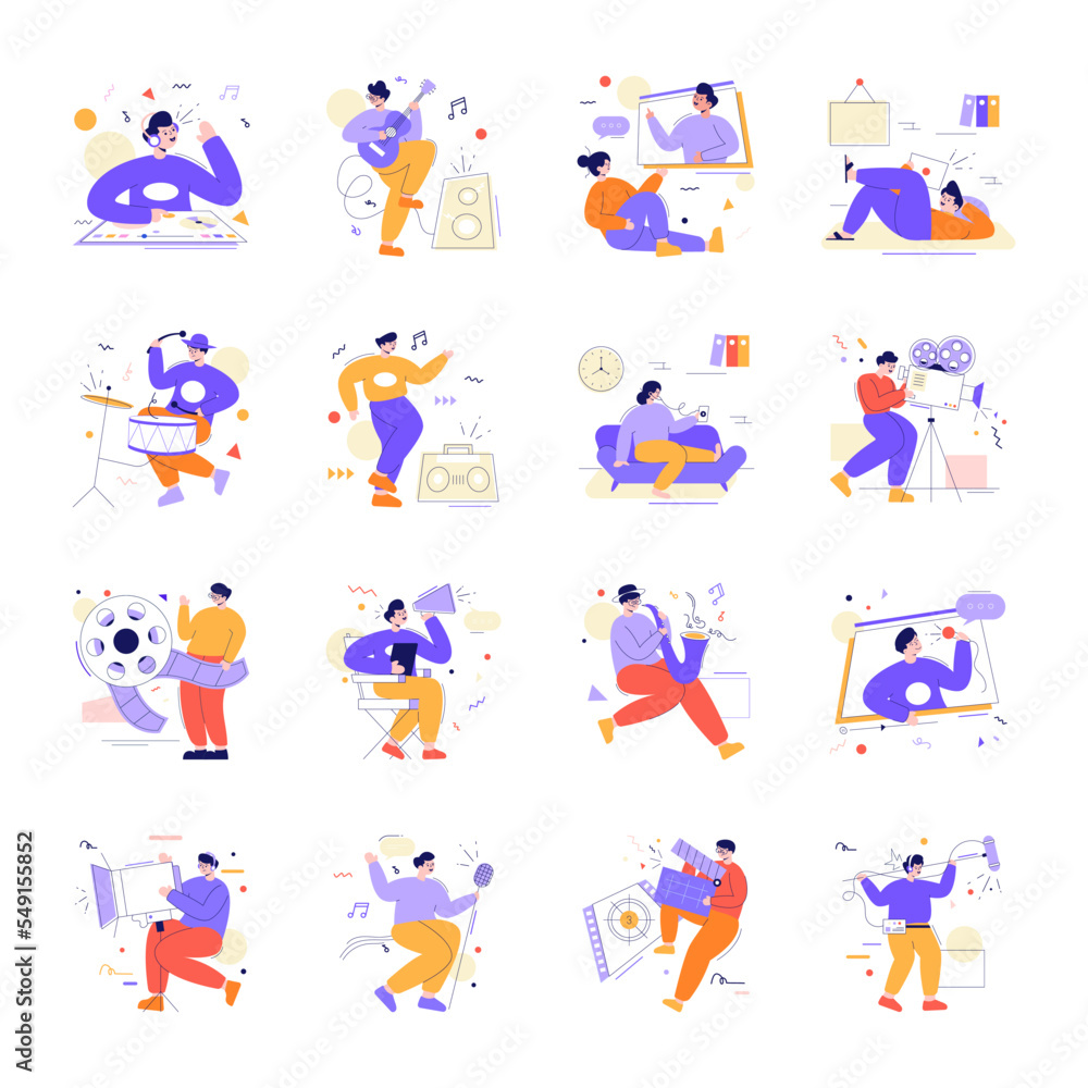 Pack of Musicians Flat Illustrations

