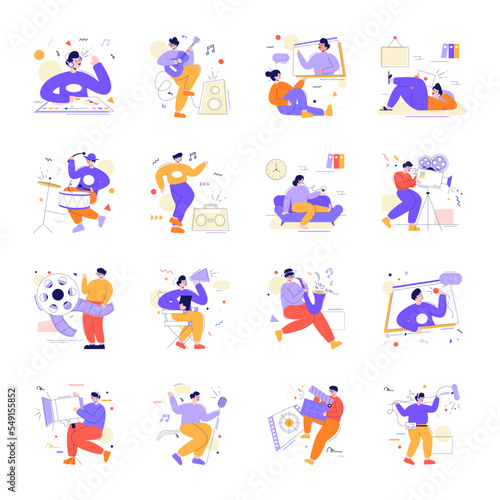 Pack of Musicians Flat Illustrations

