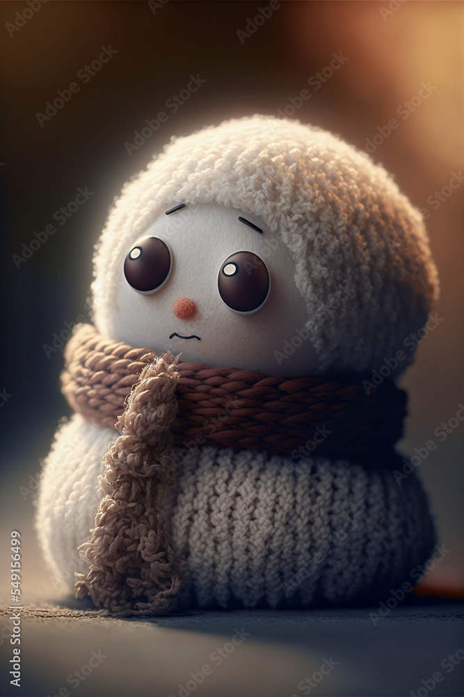 Fototapeta premium Worried Little Snowman