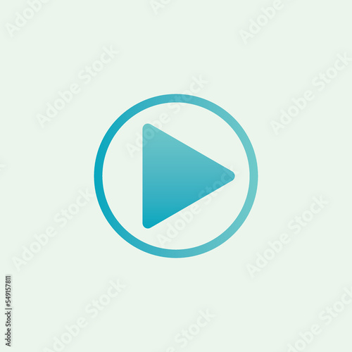 Play button icon in trendy flat style isolated on grey background. Play symbol for your web site design, logo, app, UI. Vector illustration, EPS10.