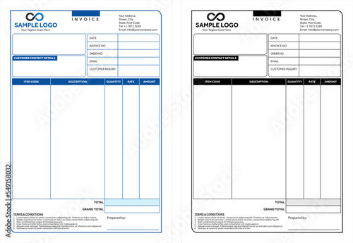 Customer Invoice Template, Invoice, Bill, Receipt, Goods Invoice