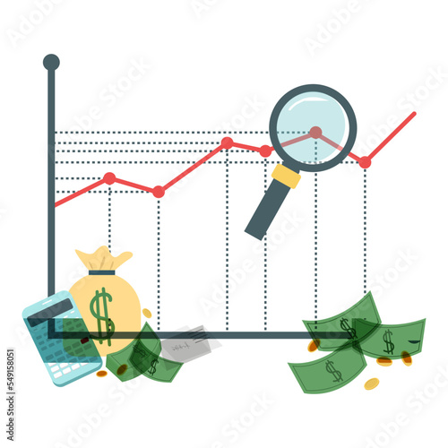 Graph And Lup Growth Accounting People Illustration