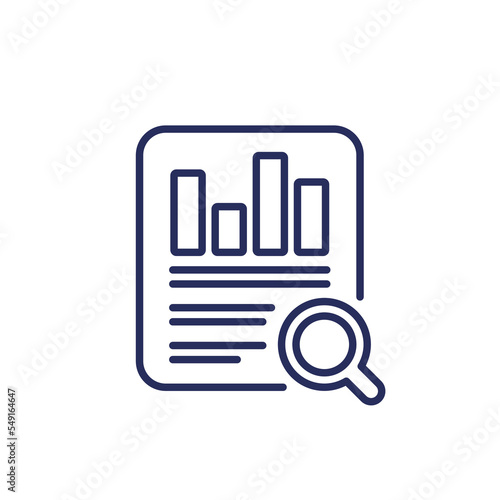 audit line icon, auditing financial statement