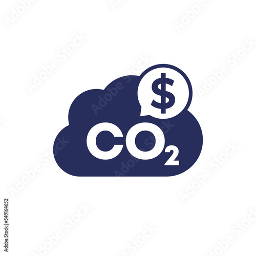 carbon emissions cost icon, co2 gas price