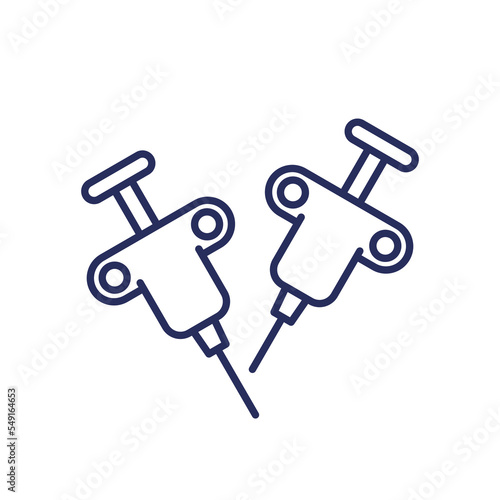 biopsy procedure line icon on white