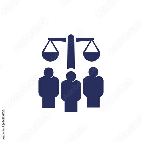 jury icon, legal system and law