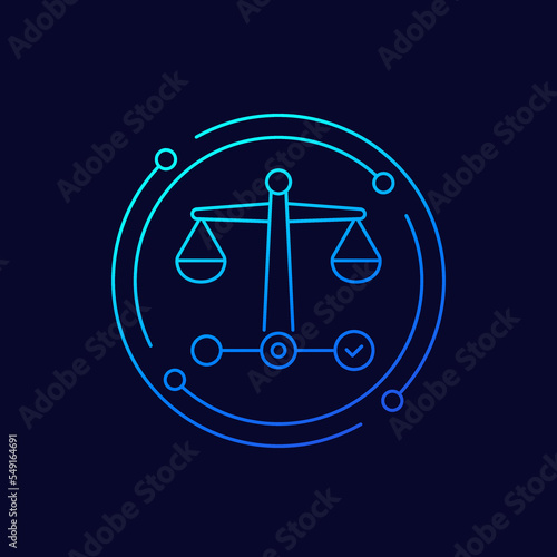 legal case progress icon, linear design