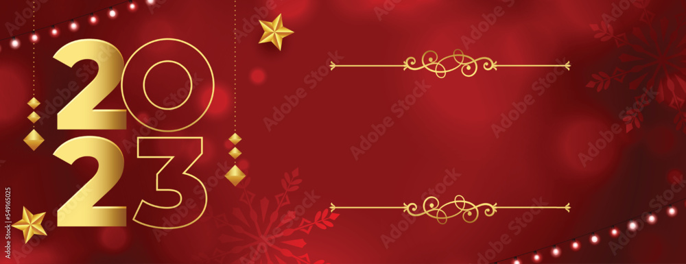 happy new year 2023 invitation banner with text space