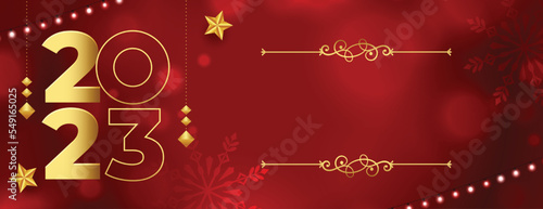 happy new year 2023 invitation banner with text space