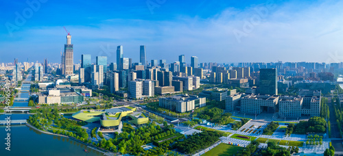 Aerial Scenery of East New Town, Ningbo, Zhejiang, China