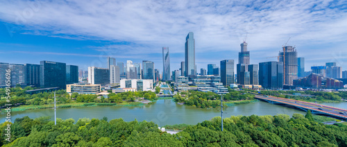 Aerial Scenery of East New Town, Ningbo, Zhejiang, China