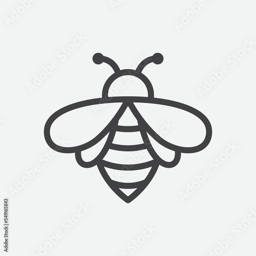 Honey Bee icon. Bee Symbol . Vector silhouette of a honey bee sign. Vector illustration
