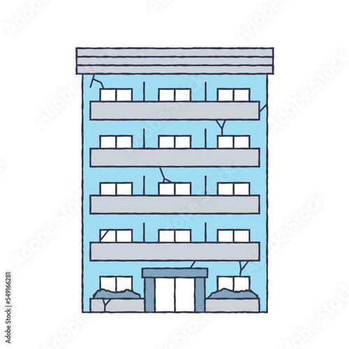 老朽化したマンションのイラスト