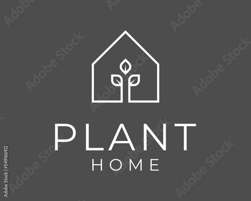 Houseplant Natural Leaf Organic Living Room Home Nature Garden Simple Minimalist Vector Logo Design