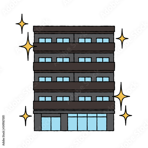 シンプルな綺麗なマンションのイラスト