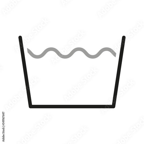 Laundry icon. Care clothes instructions on labels, machine wash. Vector line item isolated.