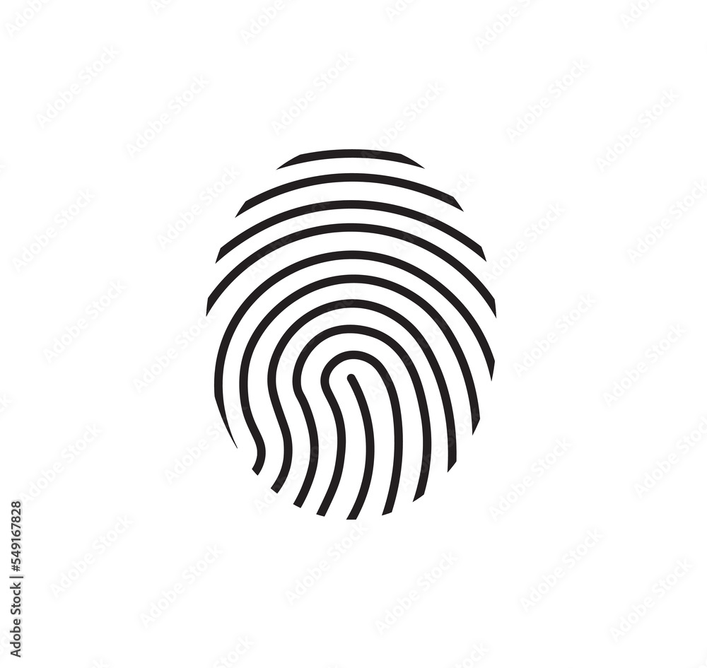 Fingerprint vector sign. Fingerprint line icon. Fingerprint vector sign. Fingerprint line icon.