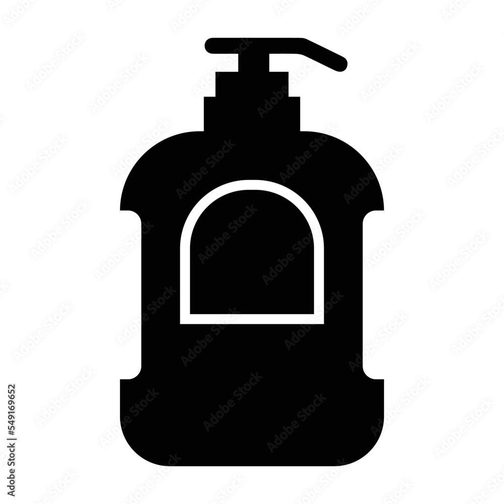 Fototapeta premium Cosmetic container, cosmetic packaging, germs protection soap icon