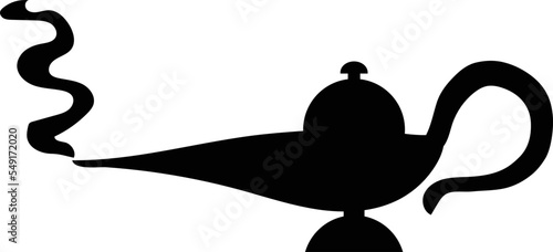 dessin vector silhouette icon of a lamp which is commonly used as a light and in belief and in several films it is believed to be the residence of a creature named Jin