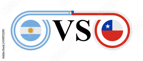 the concept of argentina vs chile. vector illustration isolated on white background