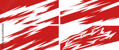 Side body graphic sticker set. Abstract racing design concept. Car decal wrap design for motorcycle, boat, truck, car, boat and more. Vector eps 10.