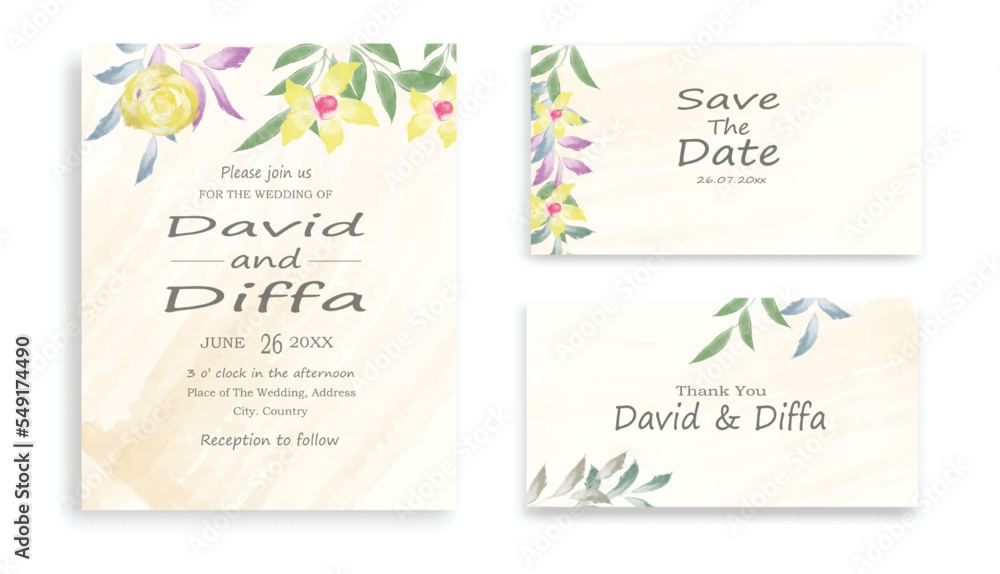 simple and elegant wedding invitations with watercolor elements look so beautiful