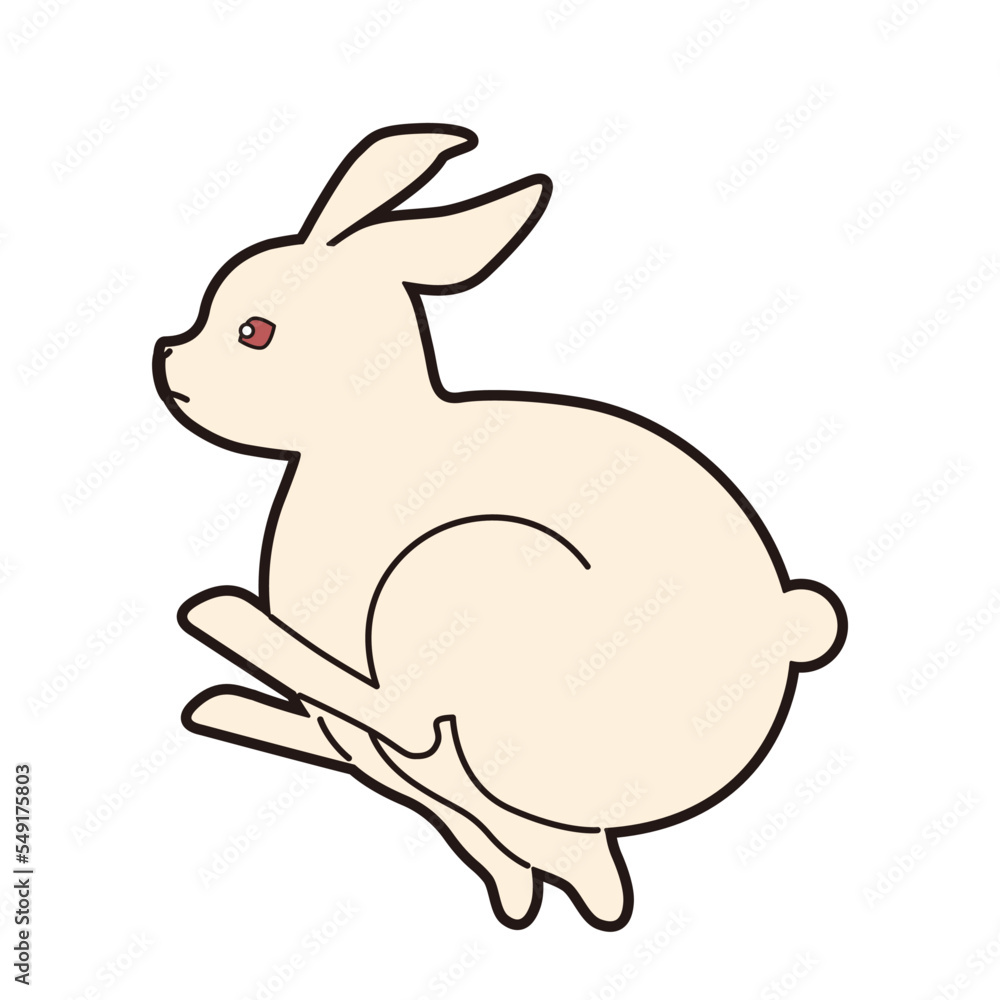 飛び跳ねるうさぎのイラスト素材 線画 飛び跳ねるうさぎのイラスト素材 線画