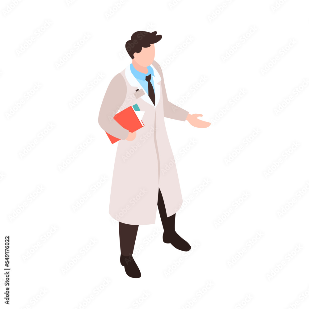 Isometric Male Doctor Composition Isometric Male Doctor Composition